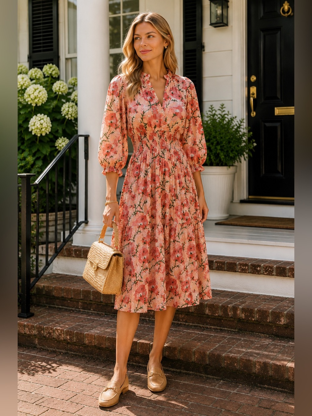 MADISON MATHEWS Pink Cotton Floral Dress Size XS